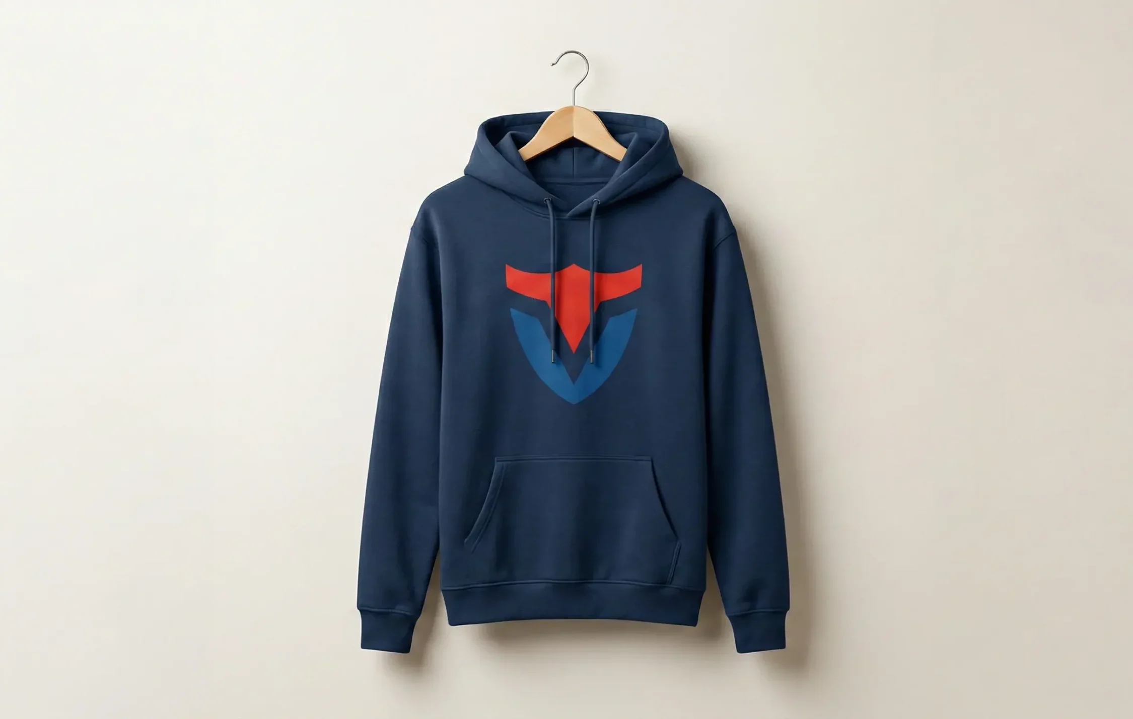 Navy hoodie with logo design